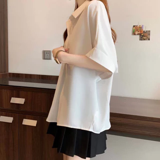 All Size 1 Shirt เสื้อเชิ้ตคอปก เสื้อเชิ้ตผู้หญิง แขนสั้น ทรงคลาสสิค ใส่สบาย รูปสินค้าจริง