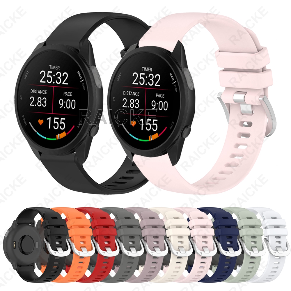 สายซิลิโคนอ่อน 22mm ยางทนทานวงกีฬาสำหรับ Garmin Forerunner 265 Music/ Forerunner 255 / 570 47mm / Vivoactive 4 / Venu 3 / Venu 2