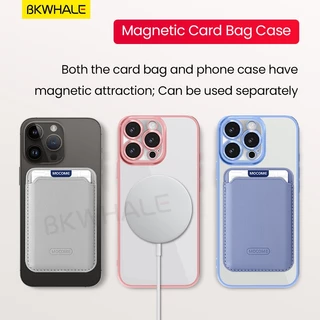 BKWHALE แม่เหล็กโปร่งใสเคสโทรศัพท์สําหรับ iPhone 15 PRO MAX 14 PRO MAX 13 PRO MAX 12 PRO MAX 11 PRO MAX พร้อมแม่เหล็กผู้ถือบัตร Clear ปกหลังกันกระแทกปลอก