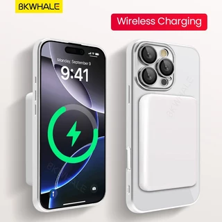 BKWHALE แม่เหล็กโปร่งใสเคสโทรศัพท์สําหรับ iPhone 15 PRO MAX 14 PRO MAX 13 PRO MAX 12 PRO MAX 11 PRO MAX พร้อมแม่เหล็กผู้ถือบัตร Clear ปกหลังกันกระแทกปลอก