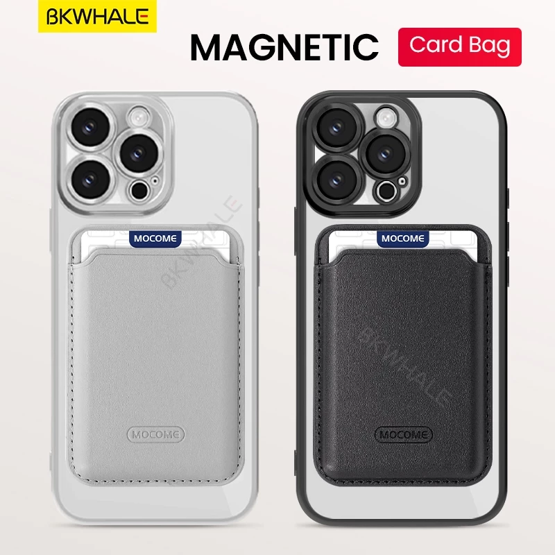 BKWHALE แม่เหล็กโปร่งใสเคสโทรศัพท์สําหรับ iPhone 15 PRO MAX 14 PRO MAX 13 PRO MAX 12 PRO MAX 11 PRO MAX พร้อมแม่เหล็กผู้ถือบัตร Clear ปกหลังกันกระแทกปลอก