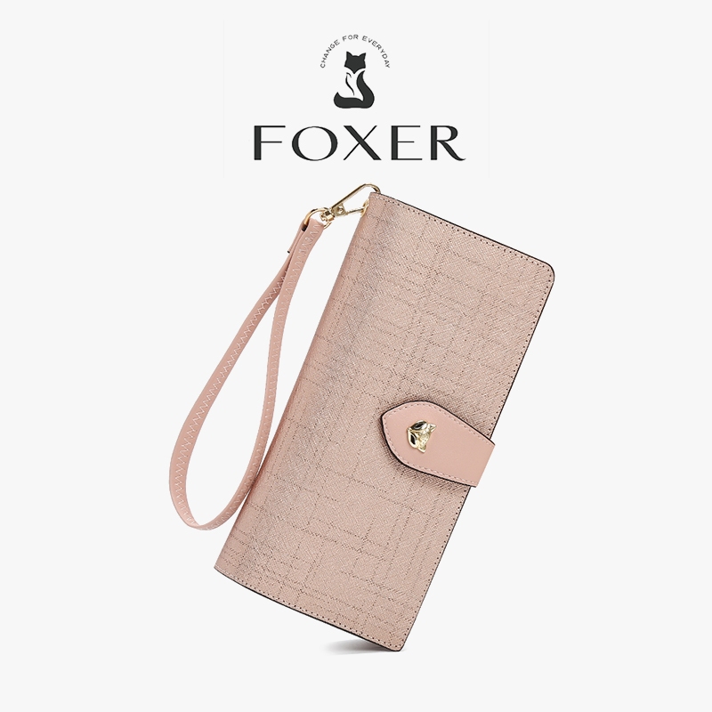 FOXER กระเป๋าสตางค์ผู้หญิง ที่กำหนดเอง หนังแท้ แฟชั่น ทนทาน พร้อมกล่องของขวัญ
