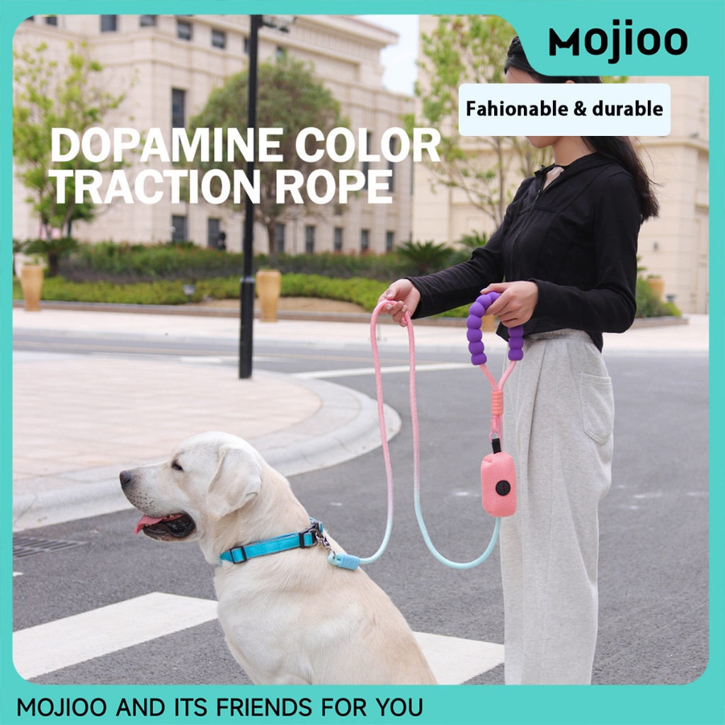 Mojioo สายจูงสุนัขเชือกสุนัขสายจูงสุนัข 360 องศาหมุน Hook Leash สบายปรับเชือกสุนัข 360° ตะขอหมุนสองต