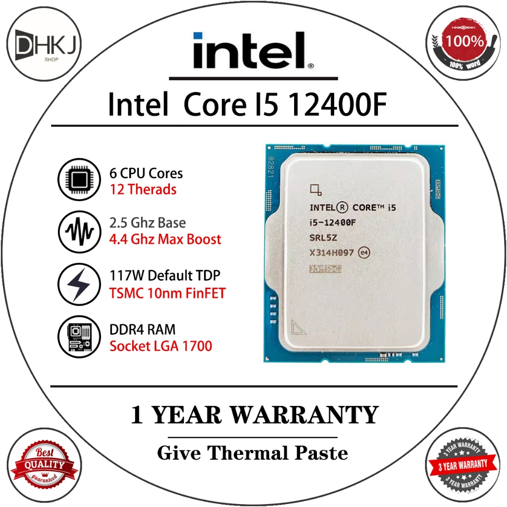 ใช้ Intel Core i5-12400F I5 12400F 4.4 GHz Six-Core Twelve-Thread CPU 117W LGA1700