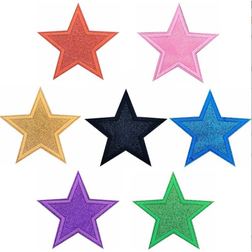 Gwright Star Series ผงทองเย็บปักถักร้อยผ้า Patch เย็บปักถักร้อยเสื้อผ้ากระเป๋าผ้านวมกางเกง Patch รีดผ้า diy