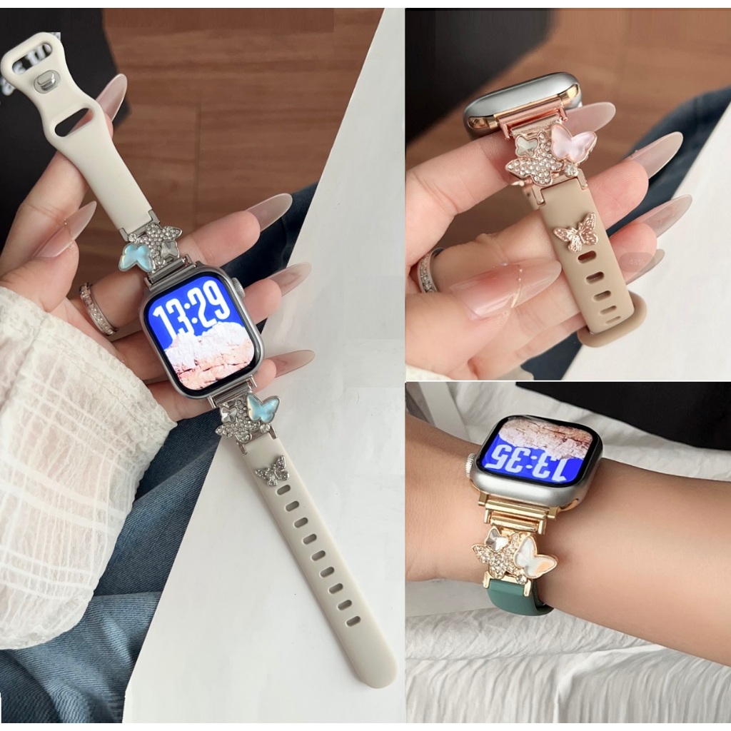 Bling Butterfly Watch Strap For Huawei Watch Fit 4 สาย Soft สาย Huawei watch Fit 4 Pro Strap Huawei 