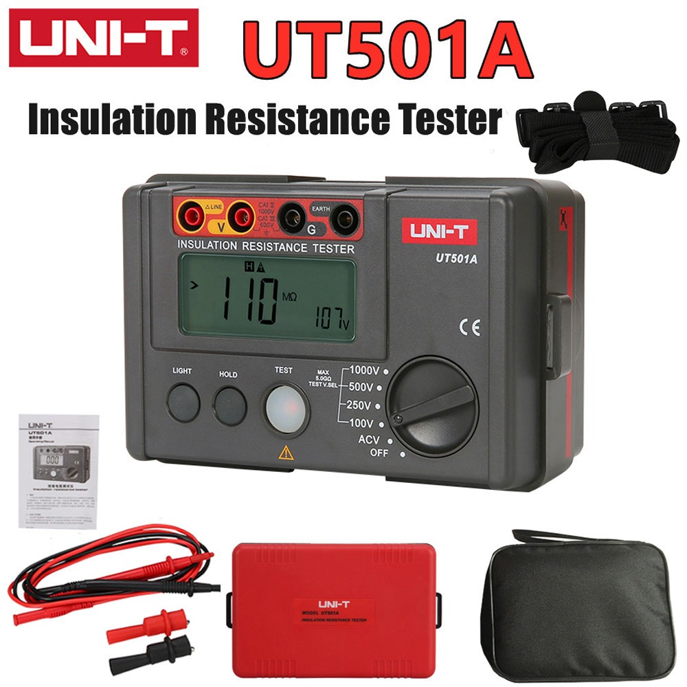 UNI-T UT501A UT502A เครื่องทดสอบความต้านทานฉนวนดิจิตอล