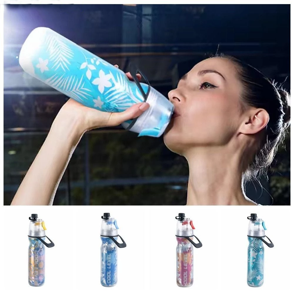 ขวดน้ําสเปรย์ ขวดเดินทาง Drinkware แบบพกพา 500ML ถ้วยสเปรย์ PE เครื่องดื่มสเปรย์ถ้วย กีฬาฟิตเนส ถ้วยน้ําฤดูร้อน