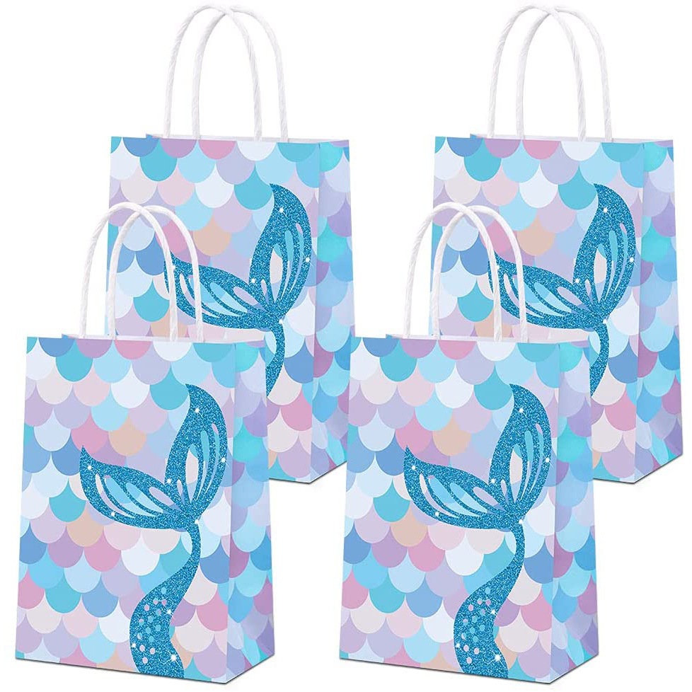 ที่น่าสนใจ MERMAID Paper Bag Candy Bag Party Bag Kraft Paper Bag Shopping Bag N5216