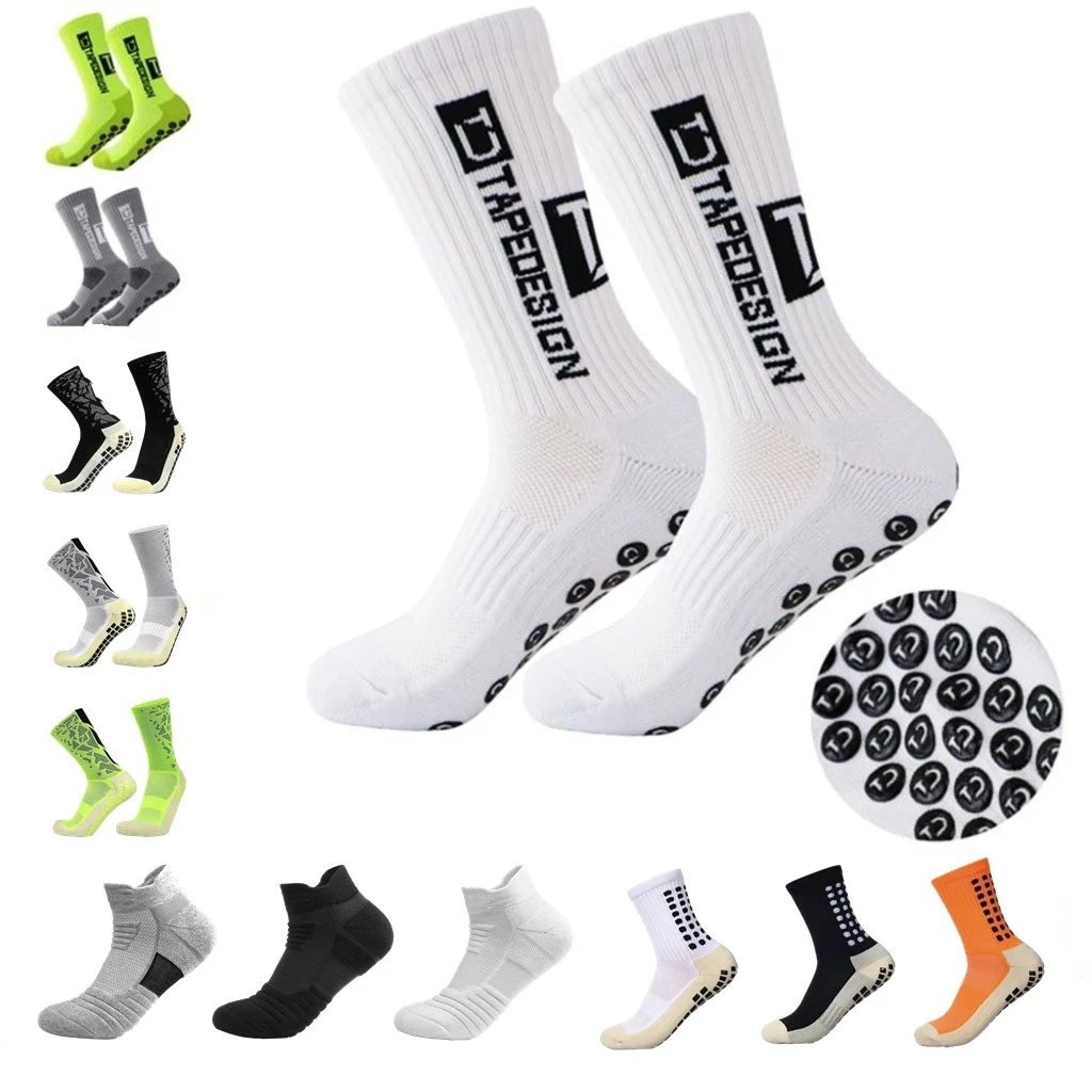 ใหม่ถุงเท้ากีฬากันลื่นสําหรับผู้ชายและผู้หญิงพร้อมถุงเท้าบาสเก็ตบอลด้านล่างซิลิโคน