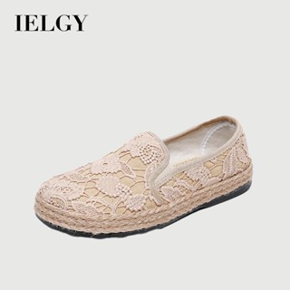 IELGY 2025 รองเท้าชาวประมงผู้หญิงผ้าฝ้ายและผ้าลินินรองเท้าสบ…