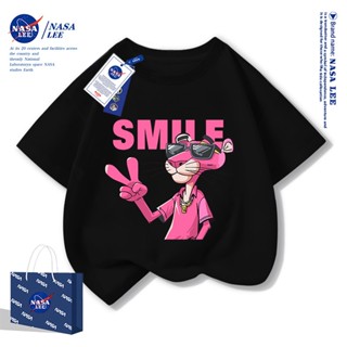 【จัดส่งภายในวันเดียว】เสื้อยืด NASA ผ้าฝ้าย ลายพิงค์แพนเทอร์ …