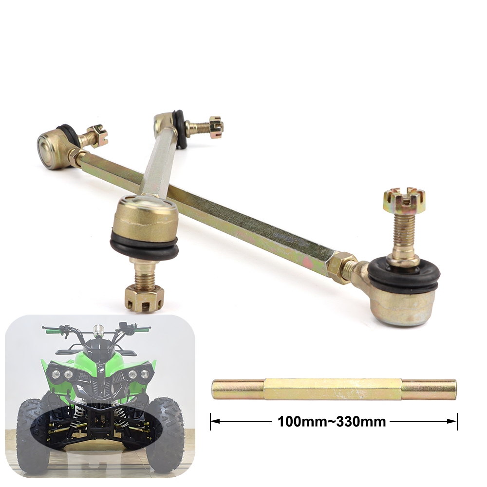 1 คู่ 100 มม.-330 มม.พวงมาลัย Tie Rod Assembly M10 Ball Joint End Kit สําหรับ 50cc-250cc ATV Quad Go Kart UTV Buggy 4 ล้ออะไหล่