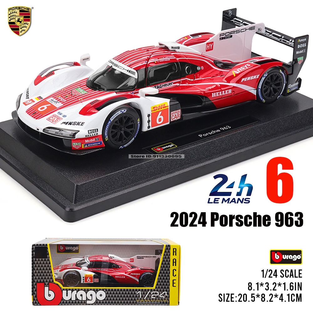 Bburago 1:24 2024 Porsche 963 24 HEURES DU MANS alloy car model collection gift boys Toys