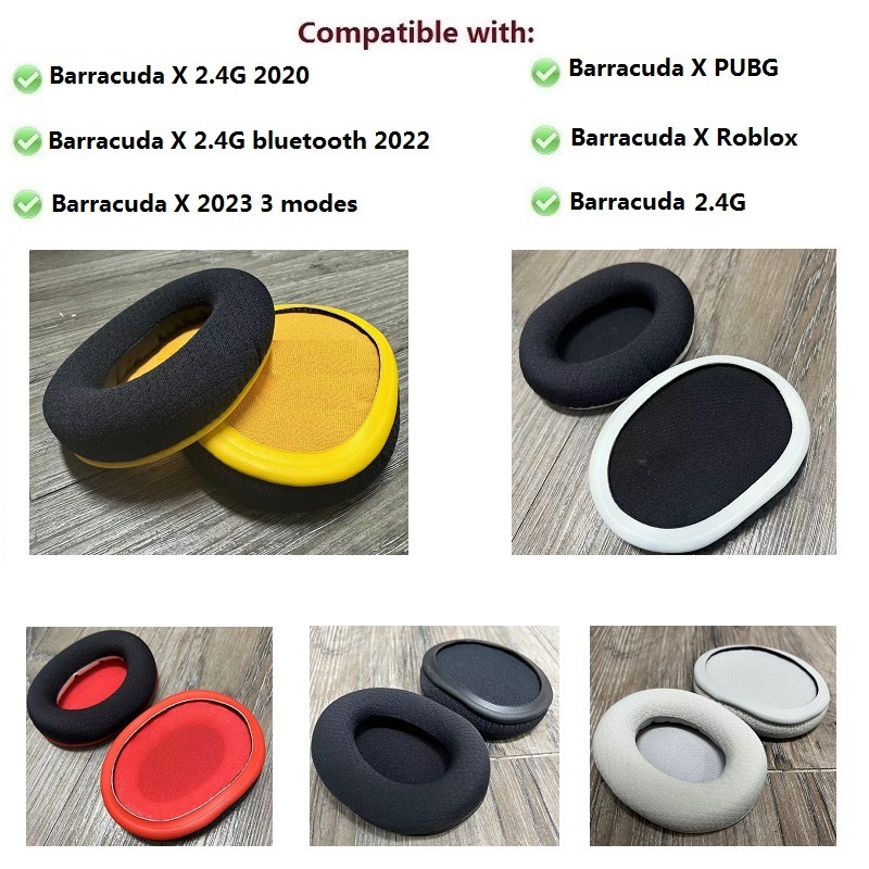 แผ่นรองหูฟังสําหรับ Razer Barracuda 2.4G/Barracuda X 2.4G Roblox ชุดหูฟังไร้สายเปลี่ยน Earmuff หมอนห