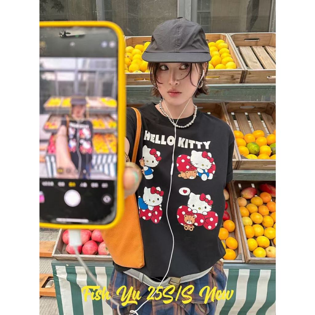 เสื้อยืดแขนสั้นผ้าฝ้าย 100% ไซต์ใหญ่ สำหรับผู้หญิง