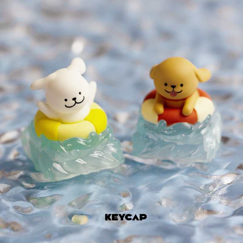 -LW- Line Dog Cute Puppy Resin Keycaps ที่กําหนดเองคีย์บอร์ดแบบกลไกส่วนบุคคล Keycaps Matese & Golden Retriever