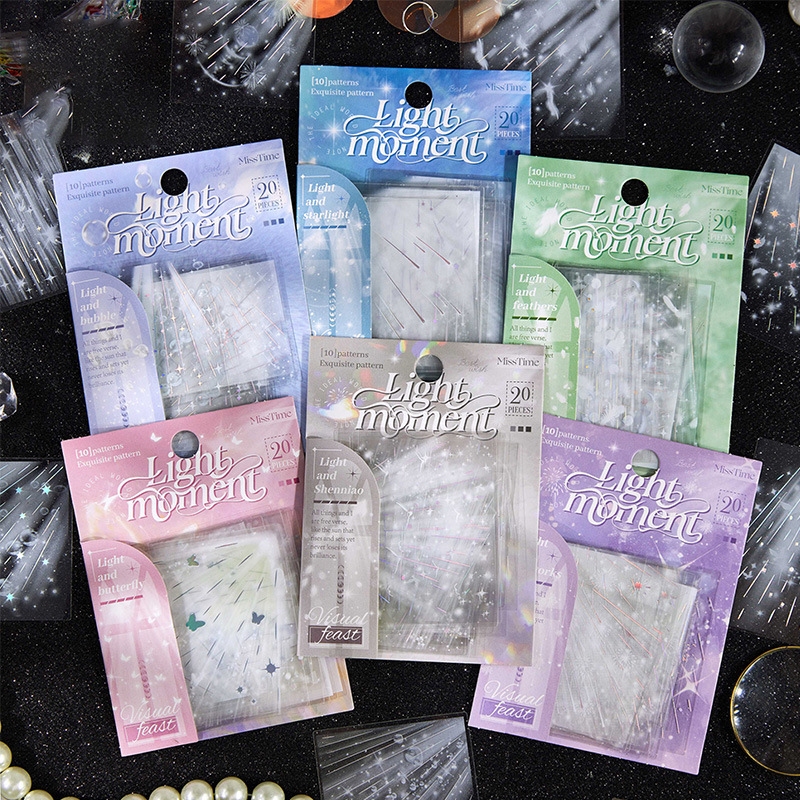 Back To SchoolMr. กระดาษ 20 ชิ้น/แพ็คสติกเกอร์สัตว์เลี้ยงกระเป๋า Light Falling Series สําหรับบัญชีมือ DIY ตกแต่ง Collage