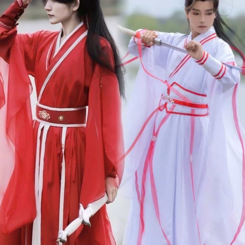 Hanfu เครื่องแต่งกายโบราณ Wei Jin Cross Collar cos Li Lotus Li Xiangyi ชุด