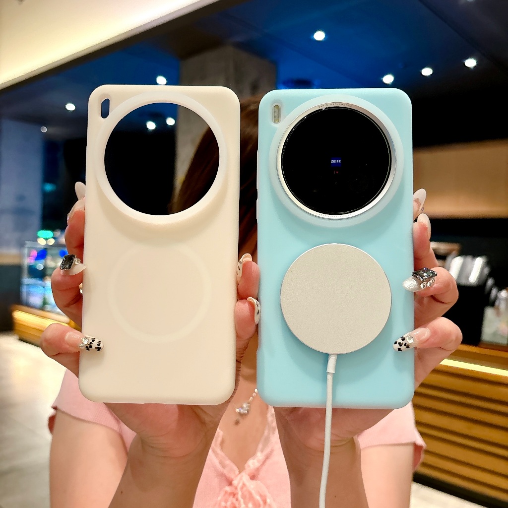 Sunyi สําหรับ X300 X200 Ultra VIVO X100 S Pro X200 Pro mini X200S เคสซิลิโคนสีพาสเทลแม่เหล็ก - กันกระแทกและป้องกันการเหลือง