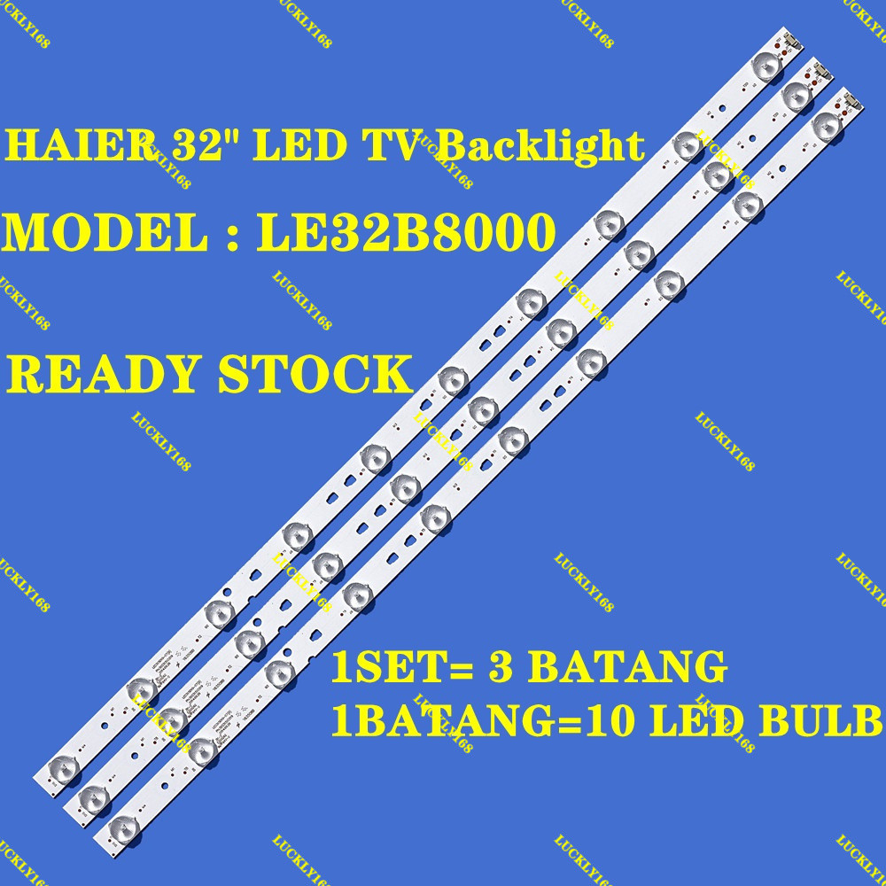 1 ชุด = 3 บาร์ LE32B8000 Haier 32 LED Backlight / 32 นิ้วโคมไฟทีวี Belakang LED 32B8000 LED Light Bar