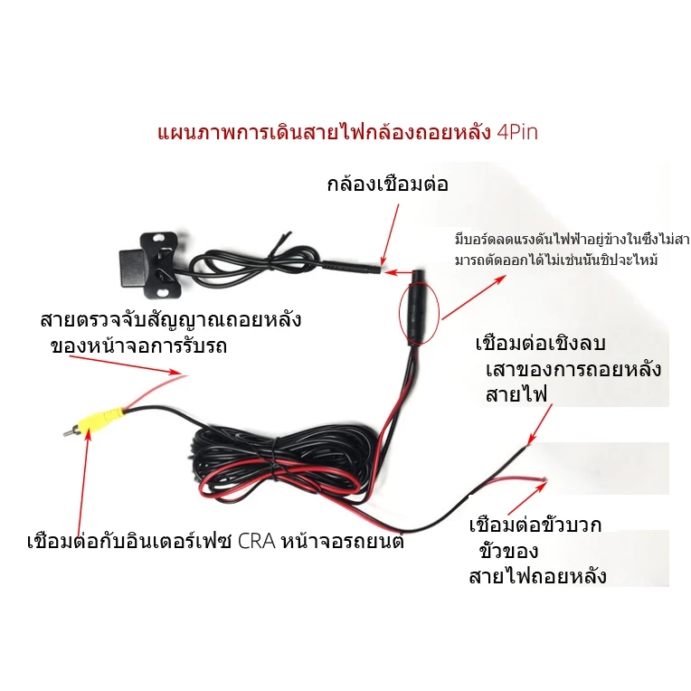 4Pin กล้องมองหลังรถยนต์ CVBS/AHD Dual สัญญาณกล้องมองหลังรถ 20 มม.หมวกฟางขนาดเล็กกล้องด้านหลังด้านหน้าดูด้านมุมมองข้าง 12V กันน้ํา thumbnail 10
