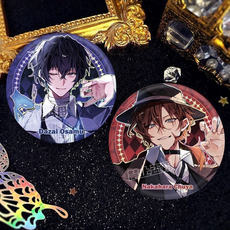 เข็มกลัด Ainme Bungo Stray Dogs Dazai Osamu Chuya สำหรับคอสเพลย์ พร้อมใช้เป็นของขวัญหรือตกแต่งกระเป๋า