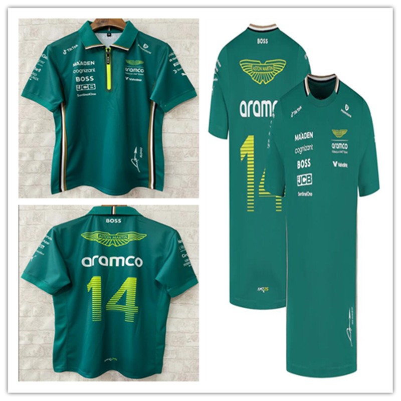 เสื้อยืดผู้ชาย Aston Martin แบบ Fernando Alonso ทีมเรซинг