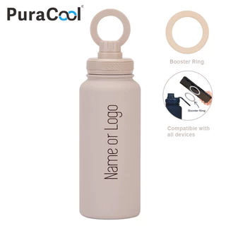 ขวดน้ำ PuraCool พร้อมที่วางโทรศัพท์แบบแม่เหล็ก แก้วเก็บความร้อนสำหรับยิม แก้วเก็บความร้อนเย็นจัด ขนาด 1000ml (32oz) กระติกน้ำร้อน พร้อมพิมพ์ชื่อเฉพาะบุคคล ของขวัญสุดพิเศษ