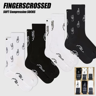 FINGERSCROSSED ถุงเท้าการบีบอัดขี่จักรยาน 9 สี Unisex นุ่มจักรยานขี่ถุงเท้า Breathable