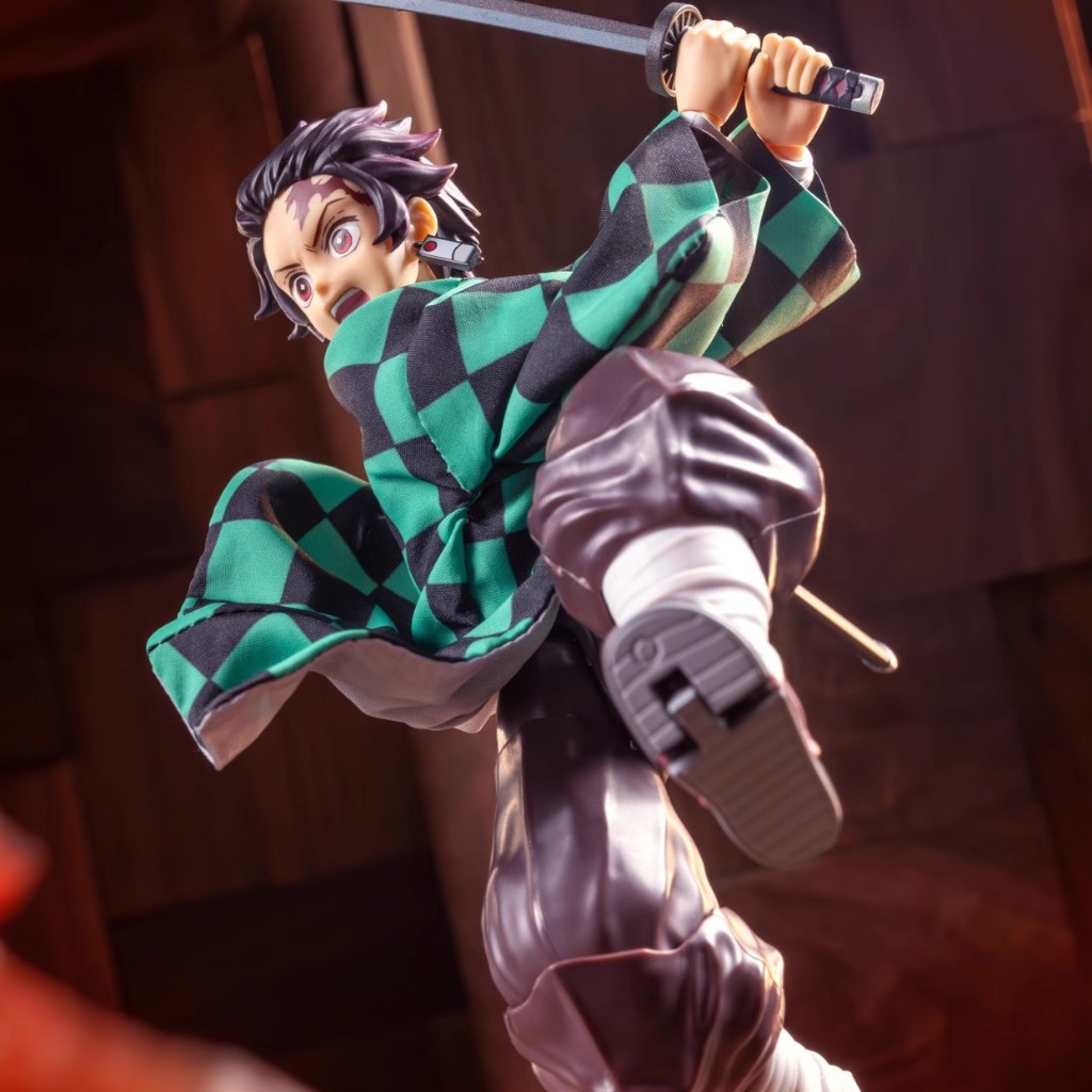 NANA SHF Demon Slayer: Kimetsu no Yaiba Tanjirou Kamado เสื้อผ้าผ้า Cape Kimono Haori (ไม่รวมของเล่น