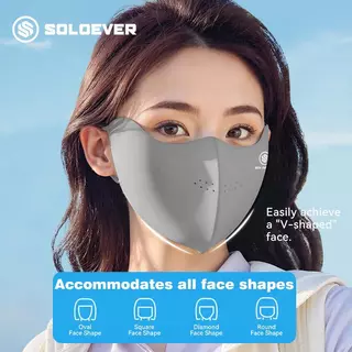 【TH Delivery】SOLOVER มาส์กกันแดด UPF50+ ช่วยลดเลือนริ้วรอยบนใบหน้าและปกป้องผิวจากรังสียูวี เหมาะสำหรับใช้กลางแจ้ง