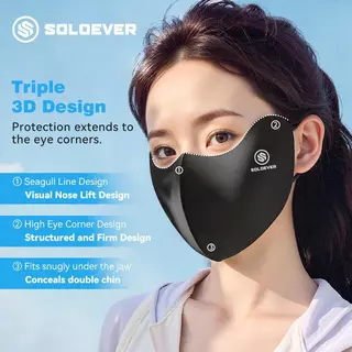 【TH Delivery】SOLOVER มาส์กกันแดด UPF50+ ช่วยลดเลือนริ้วรอยบนใบหน้าและปกป้องผิวจากรังสียูวี เหมาะสำหรับใช้กลางแจ้ง