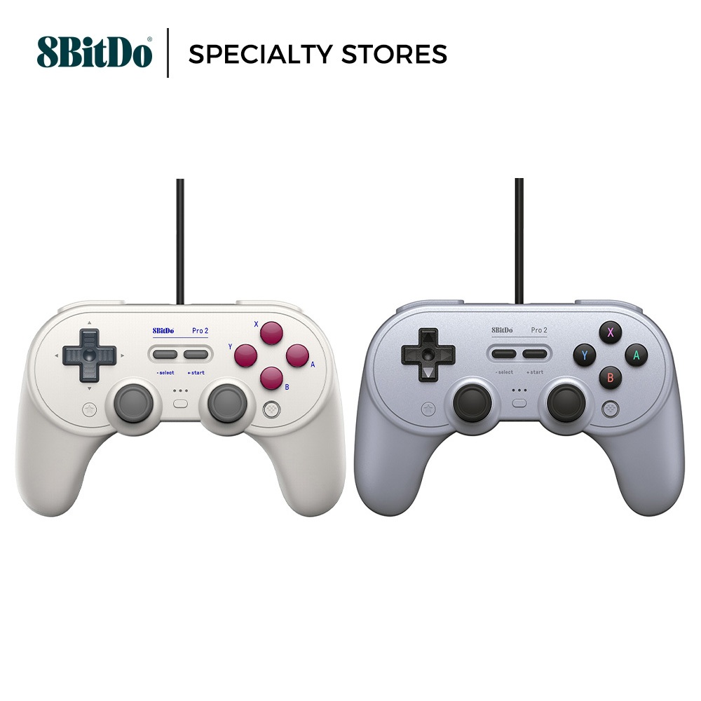 8BitDo Pro 2 คอนโทรลเลอร์เกมแบบมีสาย – จอยสติ๊กเอฟเฟกต์ห้องโถง, ปุ่มแบบกลไก, พายด้านหลังคู่สําหรับพีซี/PS5/Switch