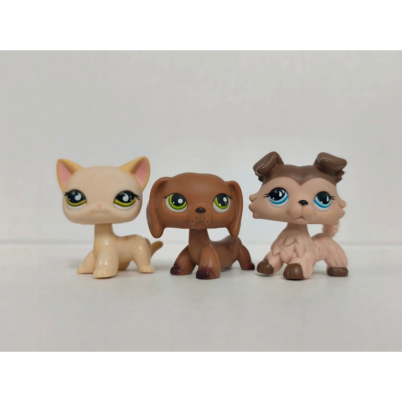 3 ชิ้น/ล็อต LPS รูปแมวสุนัข #733#139 Littlest Pet Shop ของเล่นเด็ก
