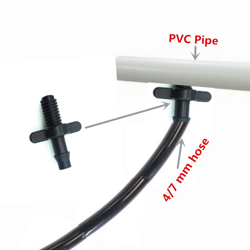 10/50/100 ชิ้น 4/7 มิลลิเมตร Splitter อะแดปเตอร์ Barb และสวนชลประทานท่อ 6 มิลลิเมตรด้าย PVC อุปกรณ์
