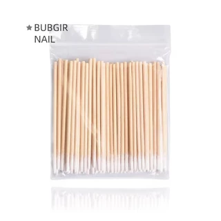 100 ชิ้นทิ้งเล็บป้องกันการรั่วไหลกาวไม้ Cotton Buds Sticks เครื่องมือทําความสะอาดใหม่ (1ห่อ100ก้าน)