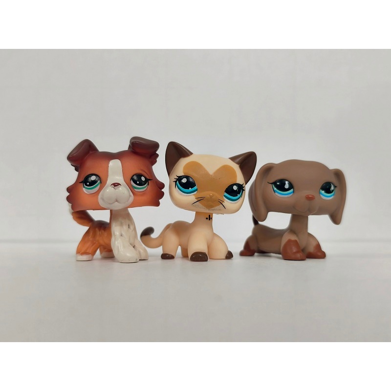 3 ชิ้น/ล็อต LPS รูปแมวสุนัข #1542#3573 Littlest Pet Shop ของเล่นเด็ก