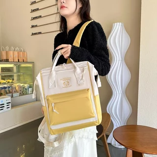 กระเป๋าเป้สะพายหลังไนลอนสำหรับนักเรียนมัธยมปลาย น่ารัก อินเทรนด์ และกันน้ำ