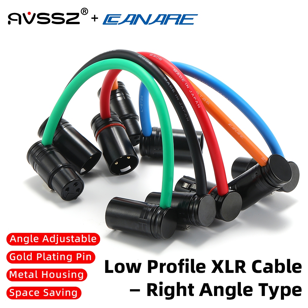 CANARE รุ่นสั้นทองแดงบริสุทธิ์ Canon ข้อศอกลวด 90 องศา XLR สายไมโครโฟนชายกับหญิง L-type ไมโครโฟนจัมเปอร์เสียง