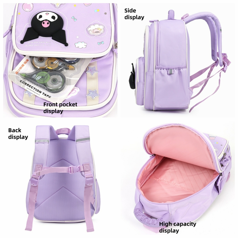 กระเป๋าเป้ Kuromi และ Melody สไตล์นักเรียนสำหรับเด็กผู้หญิง พร้อมลาย Cinnamoroll และ Pochacco ราคา ถูกที่สุด ดีลบีเคเค แกลเลอรีภาพที่ 8