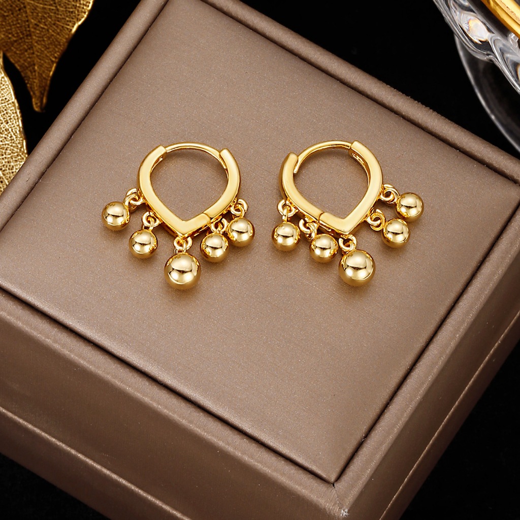 [GG] ต่างหูลูกพู่ต่างหูองุ่นขนาดเล็กอุปกรณ์เสริมสุภาพสตรีเลียนแบบภูมิแพ้ - รูปที่ 2