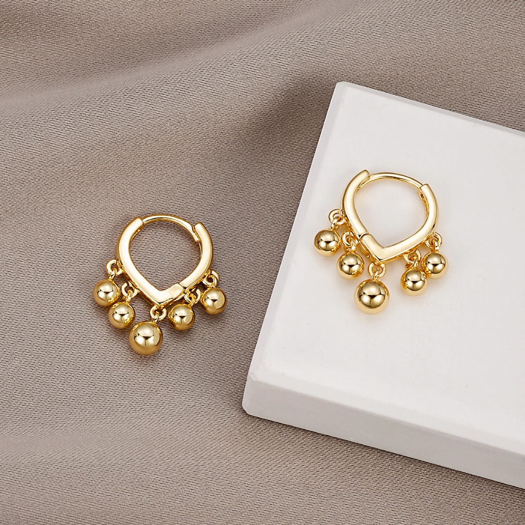 [GG] ต่างหูลูกพู่ต่างหูองุ่นขนาดเล็กอุปกรณ์เสริมสุภาพสตรีเลียนแบบภูมิแพ้