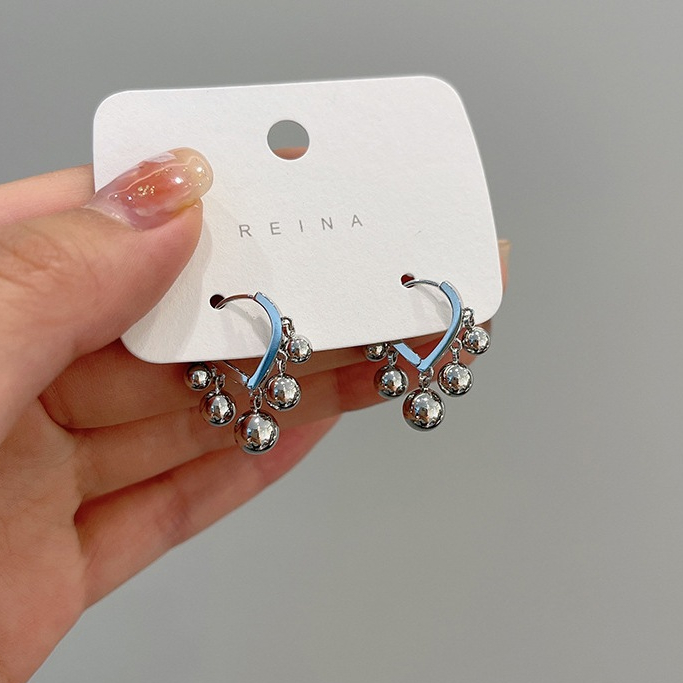 [GG] ต่างหูลูกพู่ต่างหูองุ่นขนาดเล็กอุปกรณ์เสริมสุภาพสตรีเลียนแบบภูมิแพ้ - รูปที่ 5