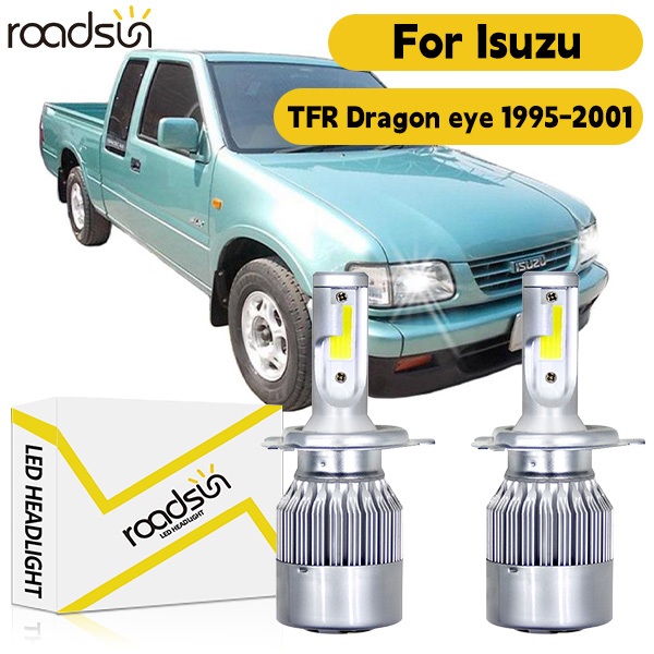 1 คู่ไฟหน้ารถหลอดไฟ Fit สําหรับ Isuzu TFR Dragon Eye 1995-2001 6000K 45000LM 800% ความสว่างพัดลม 200W Plug-N- Play Canbus