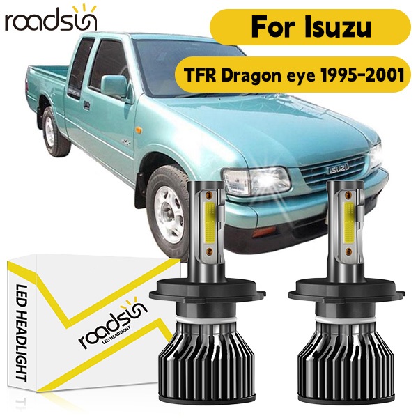 1 คู่ไฟหน้ารถหลอดไฟ Fit สําหรับ Isuzu TFR Dragon Eye 1995-2001 6000K 45000LM 800% ความสว่างพัดลม 200W Plug-N- Play Canbus