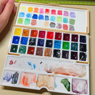 กล่องพาเลทผสมสีสีน้ํา - ศิลปินพลาสติกน้ําหนักเบาพาเลทสําหรับอะคริลิก สีน้ํา และสีน้ํามัน – ดีไซน์แบบพกพาและมีเอกลักษณ์