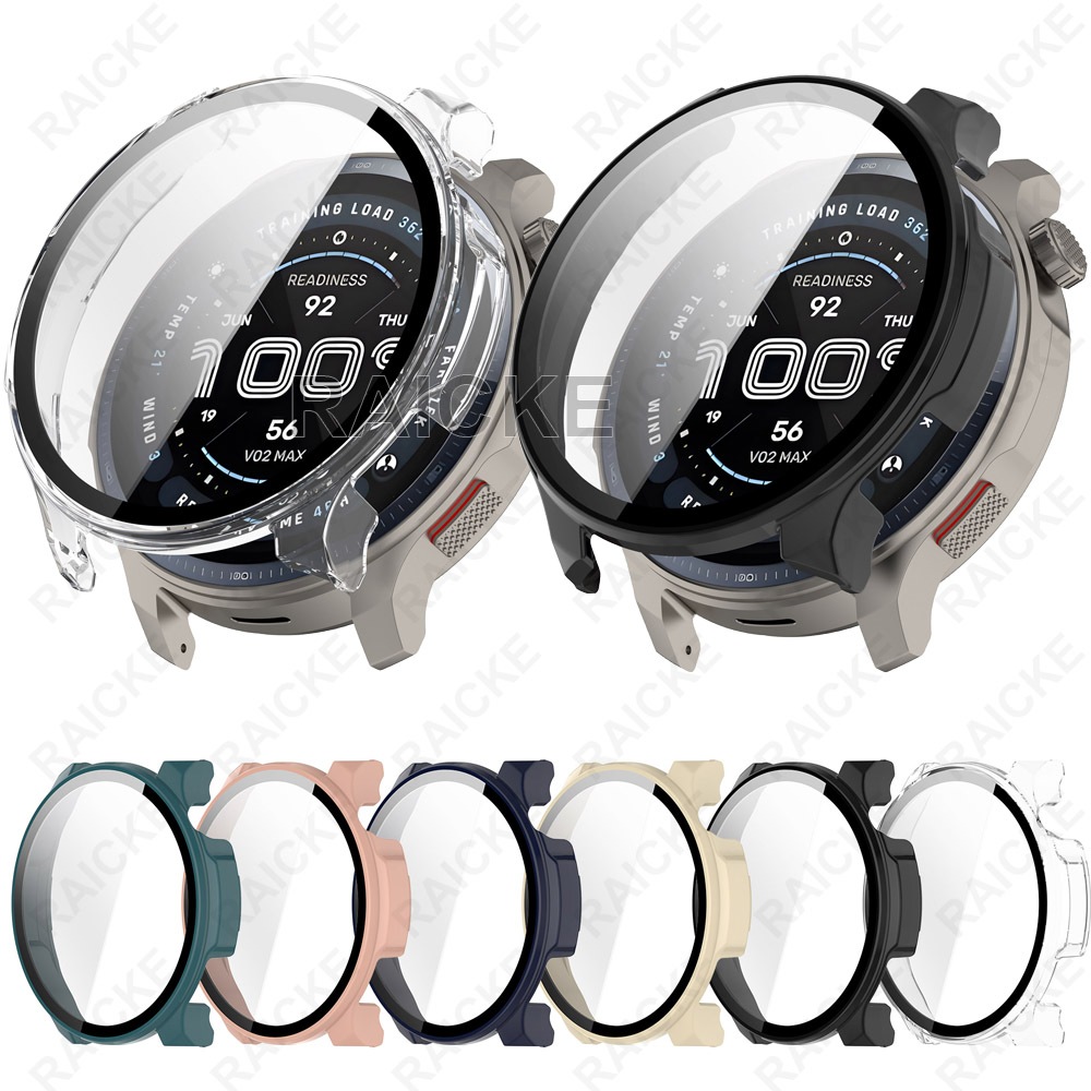 กรณีพลาสติกคอมพิวเตอร์แข็งที่มีฟิล์มแก้วนิรภัยสำหรับ Amazfit Balance / Balance 2
