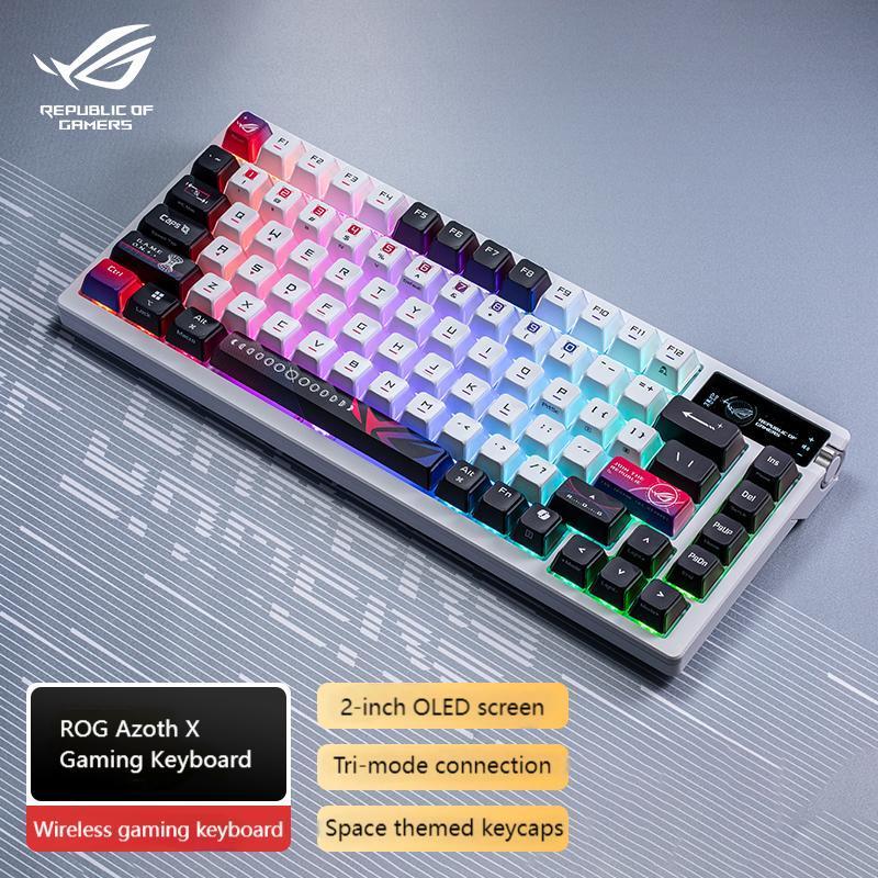 ROG Azoth X Gaming Keyboard 75% Custom Hot-swappable ROG NX V2 สวิตช์เครื่องกล, ตัวยึดปะเก็น