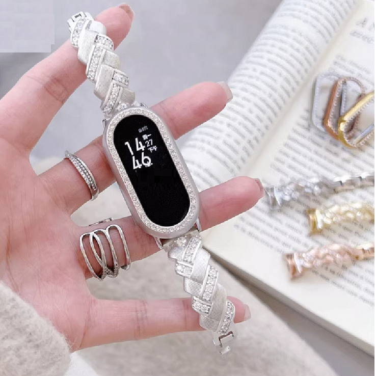 Bling Diamond สําหรับ mi band 10 สายคล้องลูกปัด mi band 9 กรณีสมาร์ท 10 สายรัดเปลี่ยน mi band 8 และ 